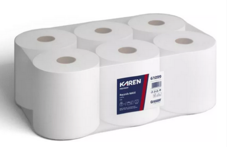 MAXI KAREN PREMIUM 61099 ręcznik biały, 2 warstwy, 6 rolek