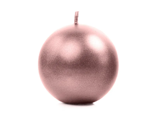 Świeca w kształcie kuli różowe złoto 