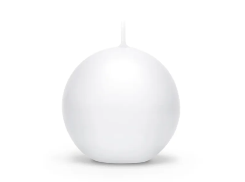 Świeca w kształcie kuli biała matowa
