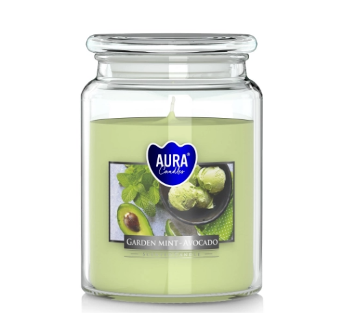 Świeca zapachowa w słoju MIĘTA OGRODOWA- AWOKADO 500g
