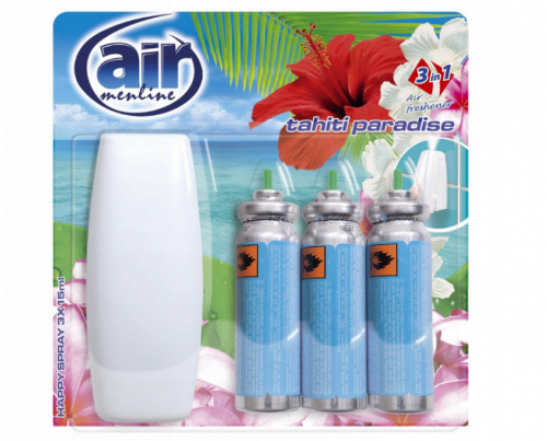 Odświeżacz AIR spray 3x15ml +dozownik TAHITI PARADISE