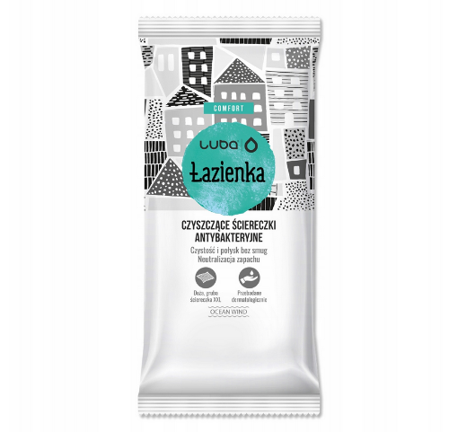 Nawilżane ściereczki LUBA Antybakteryjne do łazienki 32szt.