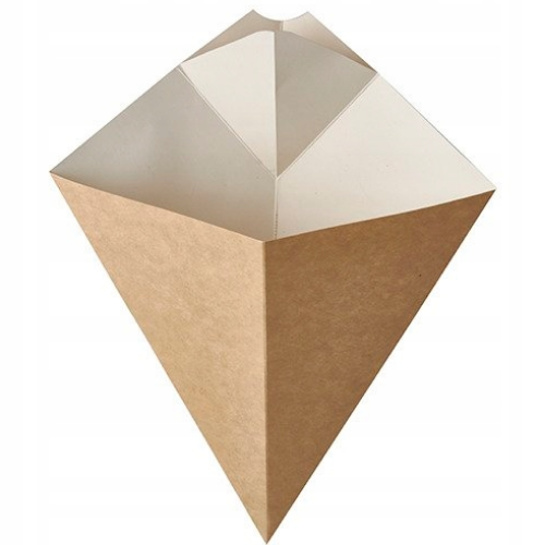 Rożek tekturowy frytki z miejscem na DIP 150g 50szt.