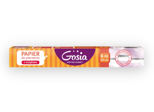 Obrazek Papier do pieczieczenia GOSIA z nożykiem 29x6mb 5743 