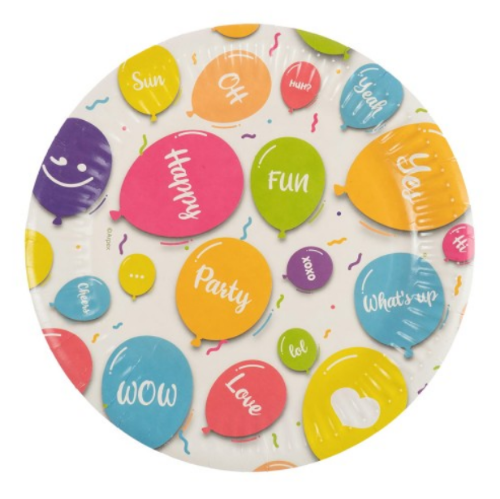 Talerz papierowy *18 BALONY KRAFT 12szt.