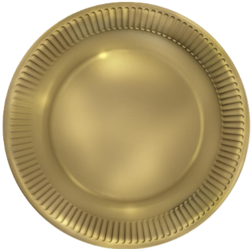 Talerz papierowy *22,7cm Złoty 8szt. 5400