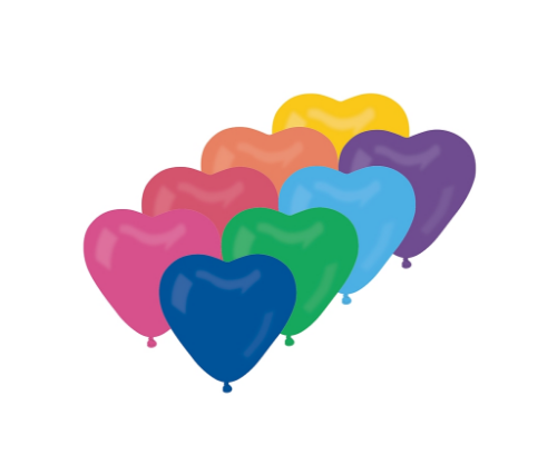 Balony pastelowe Serca mix kolor 10cali 25cm CR/80 50szt.