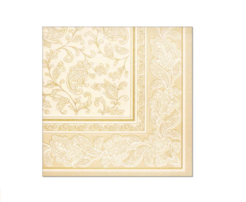 Serwetki ROYAL 1/4 40x40cm szampan Ornament 50szt. 11681