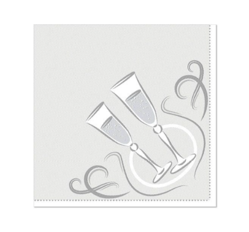 Serwetki ROYAL 1/4 40x40cm szare kieliszki 50szt. 86296