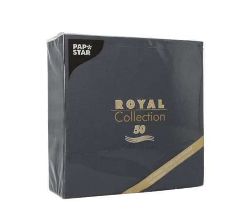 Obrazek Serwetki ROYAL 1/4 40x40cm czarne 50szt. 10452