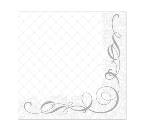 Serwetki ROYAL1/4 40x40cm srebrny Megan 50szt. 87735