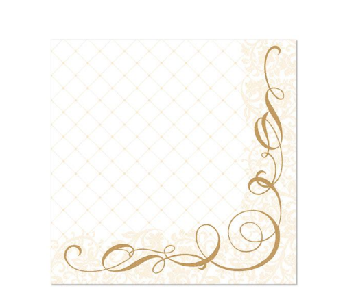Serwetki ROYAL 1/4 40x40cm złoto Megan 50szt.  87734