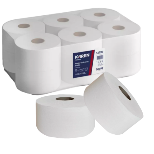 Papier toal JUMBO KAREN celul 2w biały 100mb/12 