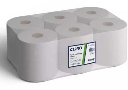 Papier toal JUMBO CLIRO makul 2w 75% biały 120m/12