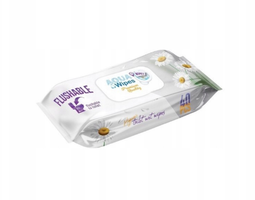 Papier toaletowy nawilżany Aqua Wipes klips 40szt