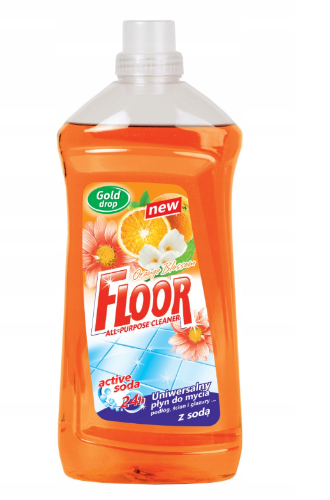 FLOOR Uniwersalny płyn do mycia Aktywna soda Pomarańcza 1,5L
