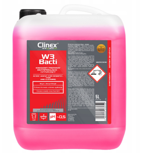 W3 Bacti WC 5L kwaśny preparat dezynfekującoc-czyszczący