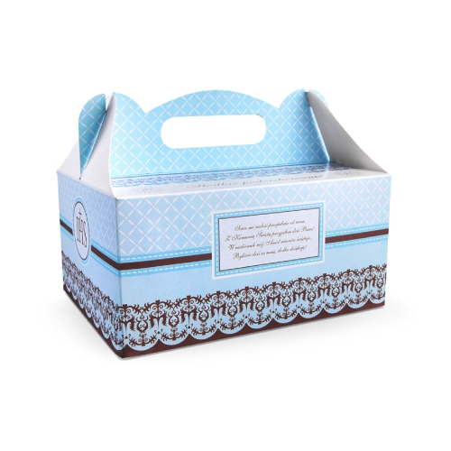 Pudełko na ciasto błękitne KOMUNIA