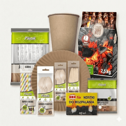Zestaw na grilla PIKNIK z węglem