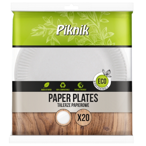Talerze papierowe 23 cm 20 szt